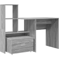 vidaXL Schreibtisch Graues Sonoma Holzwerkstoff 131,5 x 50 x 106,5 cm
