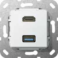 Gira Hdmi Usb 3.0 Typ A Breakout Kabel Einspeisung Rein Weiß - 567903