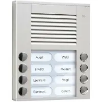 TCSS Tür Control Audioaußenstation 2-reihig 8 Tasten AP silber PES08-EN/04