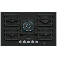 Siemens iQ700 ER7A6RH40, Schwarz, Integriert, 75 cm, Gaskochfeld, Gehärtetes Glas, 5 Zone(n)