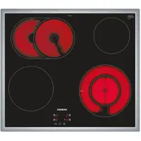 Siemens EF645BNN1E, Schwarz, Edelstahl, Integriert, Keramik, Glaskeramik, 4 Zone(n), 4 Zone(n)