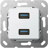 Gira USB 3.0 A 2-fach Kpl. Einsatz Reinweiß