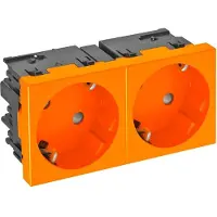 Obo Bettermann 6120485 Geräteeinsatz 2fach Steckdose (B x H x T) 90 x 45 x 40 mm 1 St. Orange