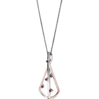 Orphelia 'Sacha' Damen-Kette mit Anhänger aus 925er Sterlingsilber, Silber/Rosé, ZH-7496