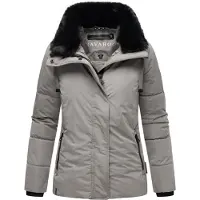 NAVAHOO Winterjacke "Frostii XIV" ohne Kapuze modische Damen Winter Steppjacke mit Kunstfellkragen