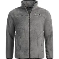 Arctic Seven Herren Sherpa Fleecejacke – Warme Outdoorjacke mit Zipper – Dunkelgrau