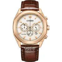 Citizen CA4593-15A Eco Drive Uhr Herrenuhr Leder Chrono Datum braun