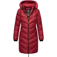 MARIKOO Damen Winter Steppjacke – Armasa, lang mit Kapuze & Teddyfell