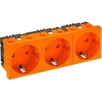 Obo Bettermann OBO 6120044 Steckdose 0°, 3-fach Schutzkontakt 250V, 10/16A Polycarbonat reinorange RAL 2004 STD-D0 ROR3