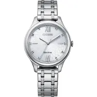 Citizen Eco Drive Solar Damenuhr EM0500-73A Edelstahl weisses Ziffernblatt