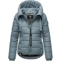 NAVAHOO Steppjacke "Amayaa" mit Kapuze stylische Damen Winterjacke mit coolen Applikationen