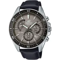 Casio Edifice Armbanduhr Edelstahl schwarzes Lederband EFR-552L-5AVUEF