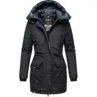 NAVAHOO Damen Winterjacke Blizzardstorm – Lang, Warm & Funktional