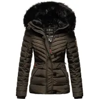 NAVAHOO Winterjacke "Wisteriaa" mit Kapuze Warm gefütterte Steppjacke mit Kunstfell-Kapuze