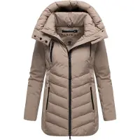 MARIKOO Winterjacke "Tivaa" mit abnehmbarer Kapuze und figurbetonter Passform
