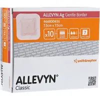 Smith&Nephew Allevyn AG Gentle Border pjenasti zavoj 7,5 x 7,5 cm 10 kom