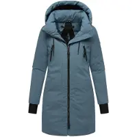 NAVAHOO Wintermantel "Wintermantel Winterzart 14", Damen, Gr. S, blau (dusty blau), Obermaterial: 100% Polyester PES. Obermaterial: Futter: 100% Polyester PES. 100% Polyester PES., Mäntel Wintermantel
