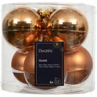 Décoris Weihnachtskugeln aus Glas d8 cm brandy 6 Stück (bruin)