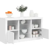 vidaXL Sideboard mit LED-Leuchten Weiß 123x37x67 cm