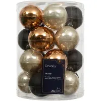Décoris Weihnachtskugeln Glas d6 cm schwarz 20 Stück (zwart)
