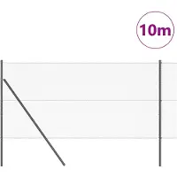 vidaXL Bodenmontierter Sechseckzaun 10 x 1 m PVC-beschichteter Stahl