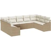 vidaXL Sofa Set 9 stk. Beige [Synthetisch]: Poly Rattan