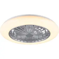 Reality LED Deckenventilator STRALSUND Ø49cm Silber Fernbedienung R62522187