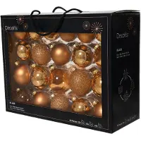 Décoris Glas-Weihnachtskugeln im Koffer Brandy 42 Stück (bruin)