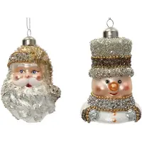 Décoris Nussknacker Glas L9b5h11 cm gold/silber a3 (tweekleurig)