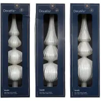 Décoris Spitze Glas L7,2b7,2h31 cm winterweiß a3 (wit)