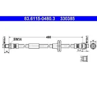 Ate Bremsschlauch 83.6115-0480.3