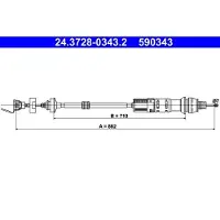 Ate 24.3728-0343.2 Kupplungsseil Seilzug passend für PEUGEOT PARTNER Combispace (5F) PARTNER Kasten (5) PARTNER Pritsche/Fahrgestell