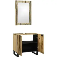 vidaXL Badezimmerschrank-Set 2 pcs Natur Massivholz Mango