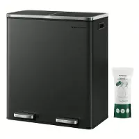 Songmics Mülleimer Mülltrennsystem 60L Softclose Schwarz