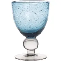 TABLE PASSION Stielglas Artisan Bullé 28 cl blau x6 - Rund Glas