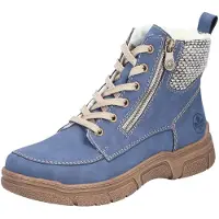 Bonprix Damen Stiefelette Warmfutter und lose Einlagen weit geschnitten 72330, Größe:42 EU, Farbe:Blau