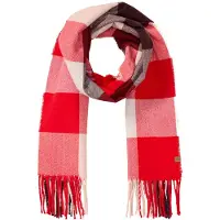 Camel active Feiner Webschal mit kariertem Muster in Rot | Gr.: onesize