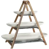 Villeroy & Boch Etagere "Artesano Original Eye Catcherset", (Set, 4 tlg., je 1 Olivenschale 28cm, Baguetteschale 44cm, Obstschale 55cm, Etagere), Geeignet für Obst, Baguette oder Antipasti