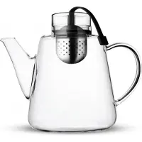 Vialli Design Amo Kanne mit Edelstahl-Sieb, Schwarz, 1,5 l
