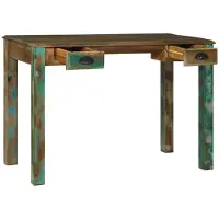 vidaXL Schreibtisch Braun 112 x 55 x 76 cm Massives upgecyceltes Holz