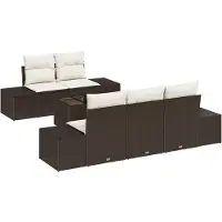 vidaXL Sofa Set Braun [Synthetisch]: Poly Rattan