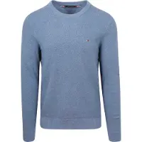 Tommy Hilfiger Rundhalspullover "ESSENTIAL STRUCTURE CREW NECK mit Struktur und Label" unifarben, casual, regular fit, Baumwolle, Rundhals