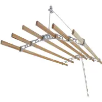 Monster Deckentrockner aus Holz - Weiß - 2m