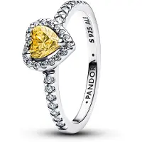Pandora 198421C06 Silberring für Damen Funkelndes Erhabenes Herz Gelb