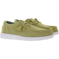 HEY DUDE Wally Washed Canvas Damen Schlupf-Schuhe im Mokassin-Style mit Wechselfußbett 40296-267 Sand-Beige