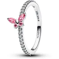 Pandora 194269C02 Damenring Silber Funkelnder Schmetterling Pink
