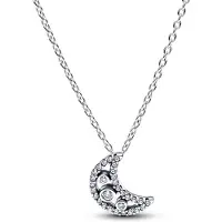 Pandora Moments 925 Sterling Silver Crescent Moon Pendant Necklace 394259C01-50