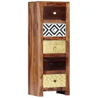 vidaXL Beistellschrank 40x30x110 cm Massivholz Akazie