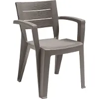 Dmora Outdoor-Stuhl Oberon Grau, stapelbar