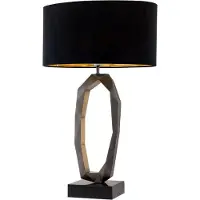 Casa Padrino Luxus Tischleuchte Rotguss / Antik Messing / Schwarz 50 x 30 x H. 86,5 cm - Schreibtischleuchte mit Marmorsockel und ovalem Lampenschirm - Luxus Leuchten - Luxus Möbel - Luxus Interior